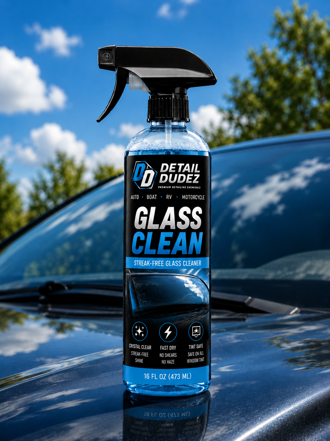 Glass Clean 16 oz glass cleaner bottle by Detail Dudez Pro Products